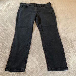 NYDJ Womens 18 Denim Jeans Black Slim Ankle Alina High Rise Stretch